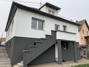 Chantier d'isolation extérieure et ravalement de façade dans le 67.