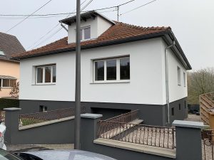 Chantier d'isolation extérieure et ravalement de façade dans le 67.