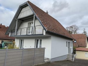 Chantier de ravalement de façade dans le 67.