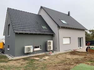 Chantier de ravalement de façade dans le 67.