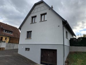 Chantier de ravalement de façade dans le 67.