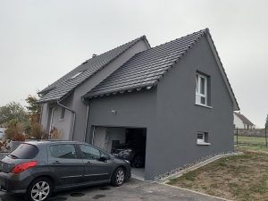 Chantier de ravalement de façade dans le 67.
