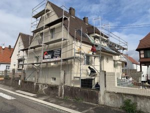 Chantier d'isolation extérieure dans le 67.