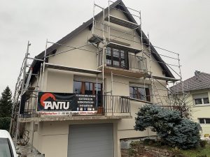 Chantier de ravalement de façade dans le 67.