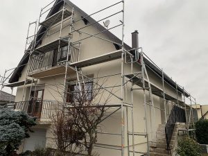 Chantier de ravalement de façade dans le 67.