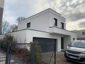 Chantier d'isolation extérieure avec ravalement de façade dans le 67.