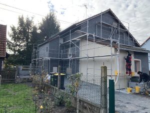 Chantier d'isolation extérieure et pose d'appuis de fenêtre dans le 67.