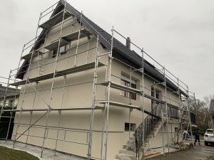 Chantier de ravalement de façade dans le 67.