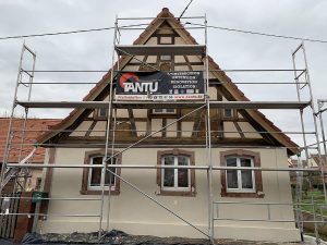 Chantier de ravalement de façade dans le 67.