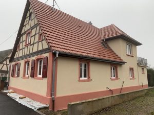 Chantier de ravalement de façade dans le 67.