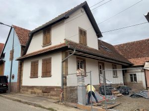 Chantier de ravalement de façade dans le 67.