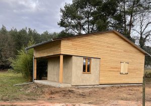 Chantier de construction en ossature bois dans le 67.