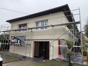Chantier d'isolation extérieure dans le 67.