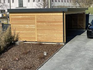 Chantier de création de carport dans le 67.