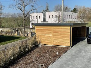Chantier de création de carport dans le 67.