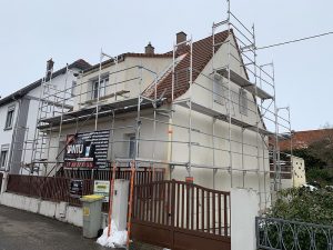Chantier d'isolation extérieure dans le 67.