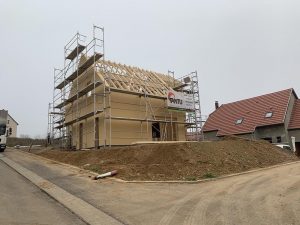 Chantier de ravalement de façade dans le 67.