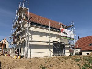 Chantier de ravalement de façade dans le 67.