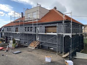 Chantier d'isolation extérieure dans le 67.
