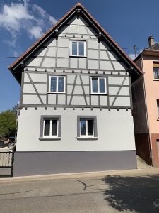 Chantier de ravalement de façade dans le 67.