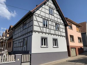 Chantier de ravalement de façade dans le 67.