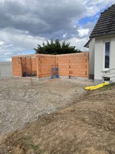 Chantier de construction de piscine, de local technique et une pool house dans le 67.