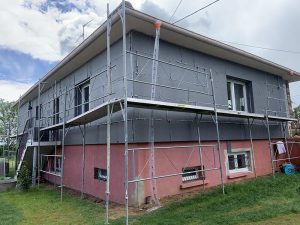 Chantier d'isolation extérieure dans le 67.