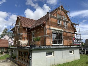 Chantier d'isolation extérieure et étanchéité sur terrasse dans le 67.