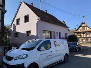Chantier d'isolation extérieure dans le 67.