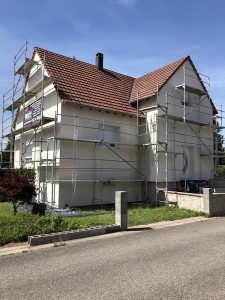 Chantier d'isolation extérieure et étanchéité sur terrasse dans le 67.