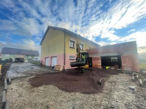 Chantier de ravalement de façade et isolation extérieure à Buhl.