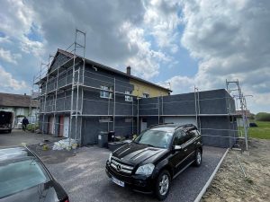 Chantier de ravalement de façade et isolation extérieure à Buhl.