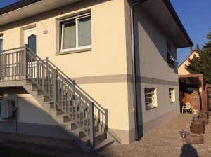 Chantier de ravalement de façade à Drusenheim.