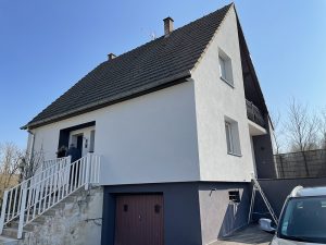 Chantier de ravalement de façade à Oberhoffen.