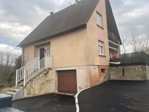 Chantier de ravalement de façade à Oberhoffen.