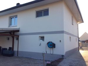 Chantier de ravalement de façade à Drusenheim.