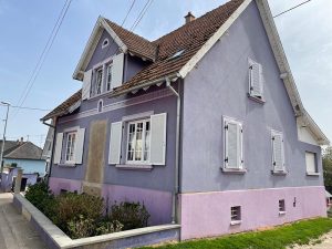 Chantier de ravalement de façade à Batzendorf.
