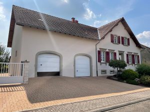 Chantier de ravalement de façade à Herbitzheim.