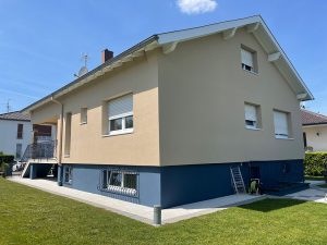 Chantier de ravalement de façade à Souffelweyersheim.