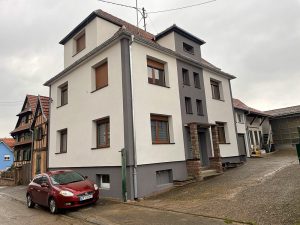 Chantier ravalement de façade à Schillersdorf.