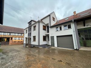 Chantier ravalement de façade à Schillersdorf.