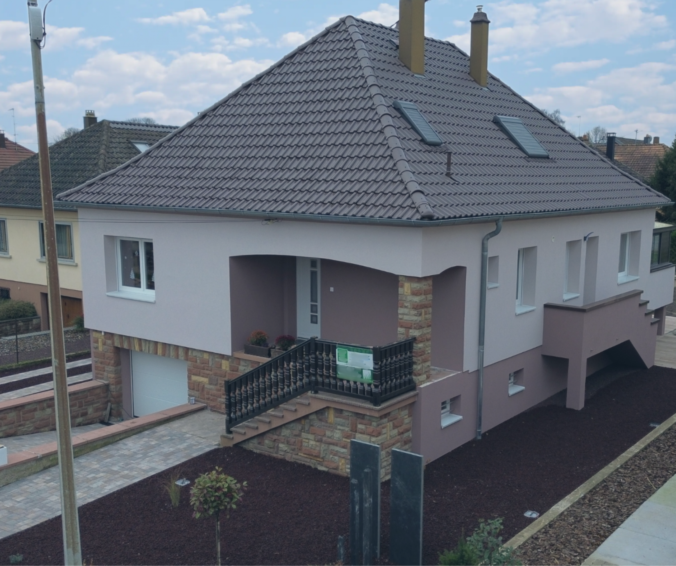 Chantier de ravalement de façade dans le 67.