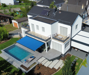 Construction d'une piscine à Kaltenhouse.