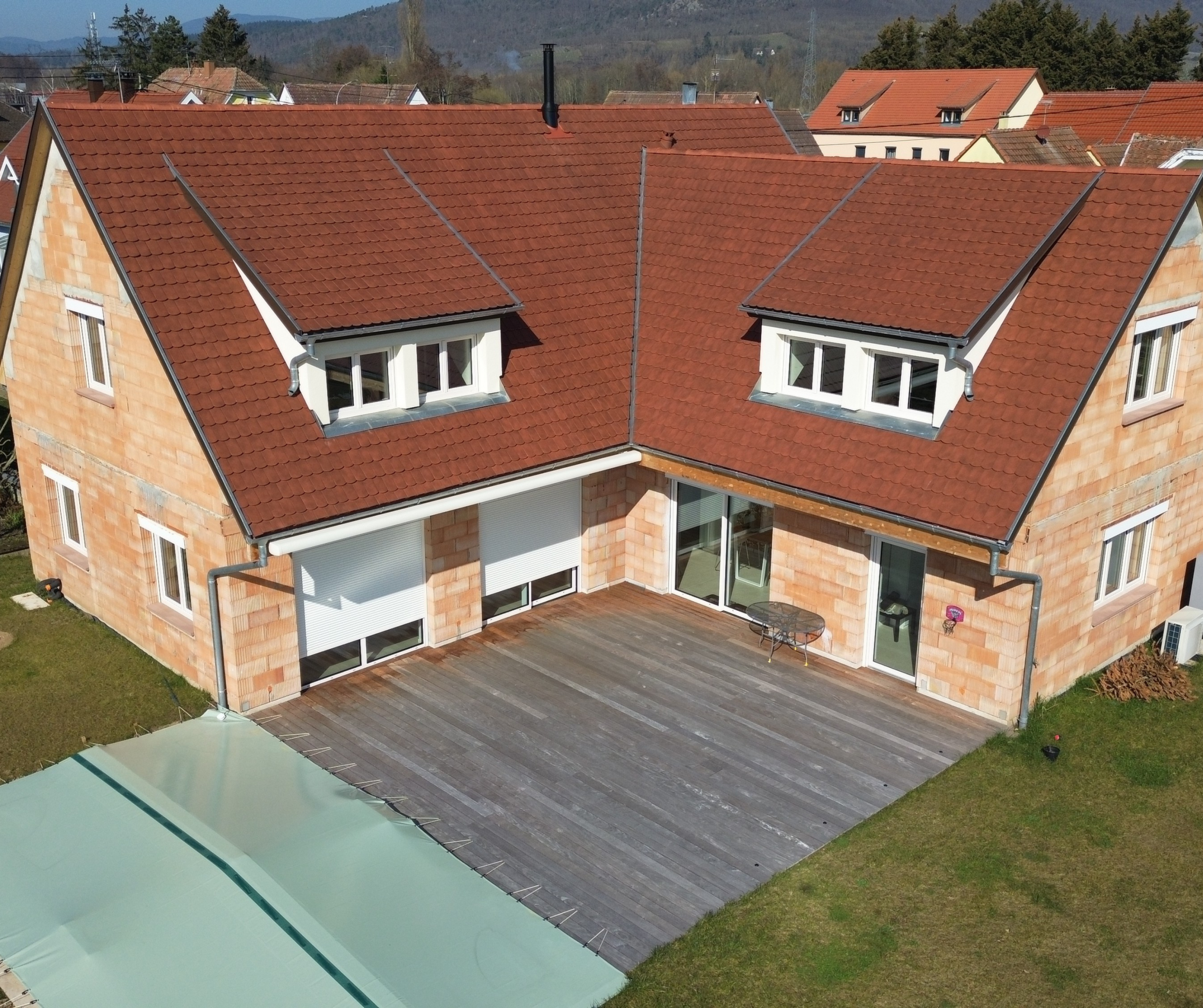 Chantier de ravalement de façade.