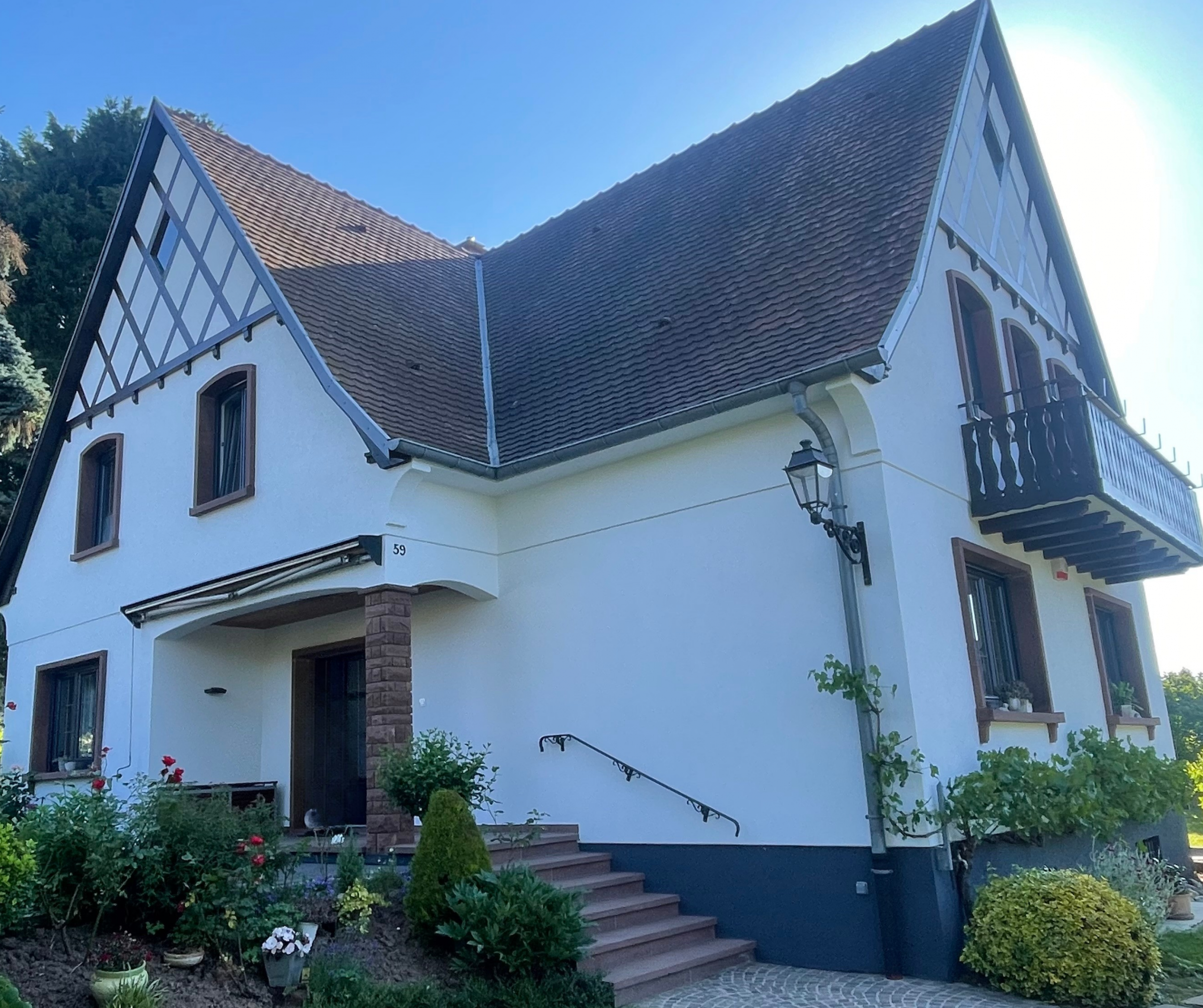 Chantier de ravalement de façade.