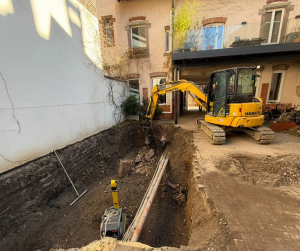 Construction d'une piscine.