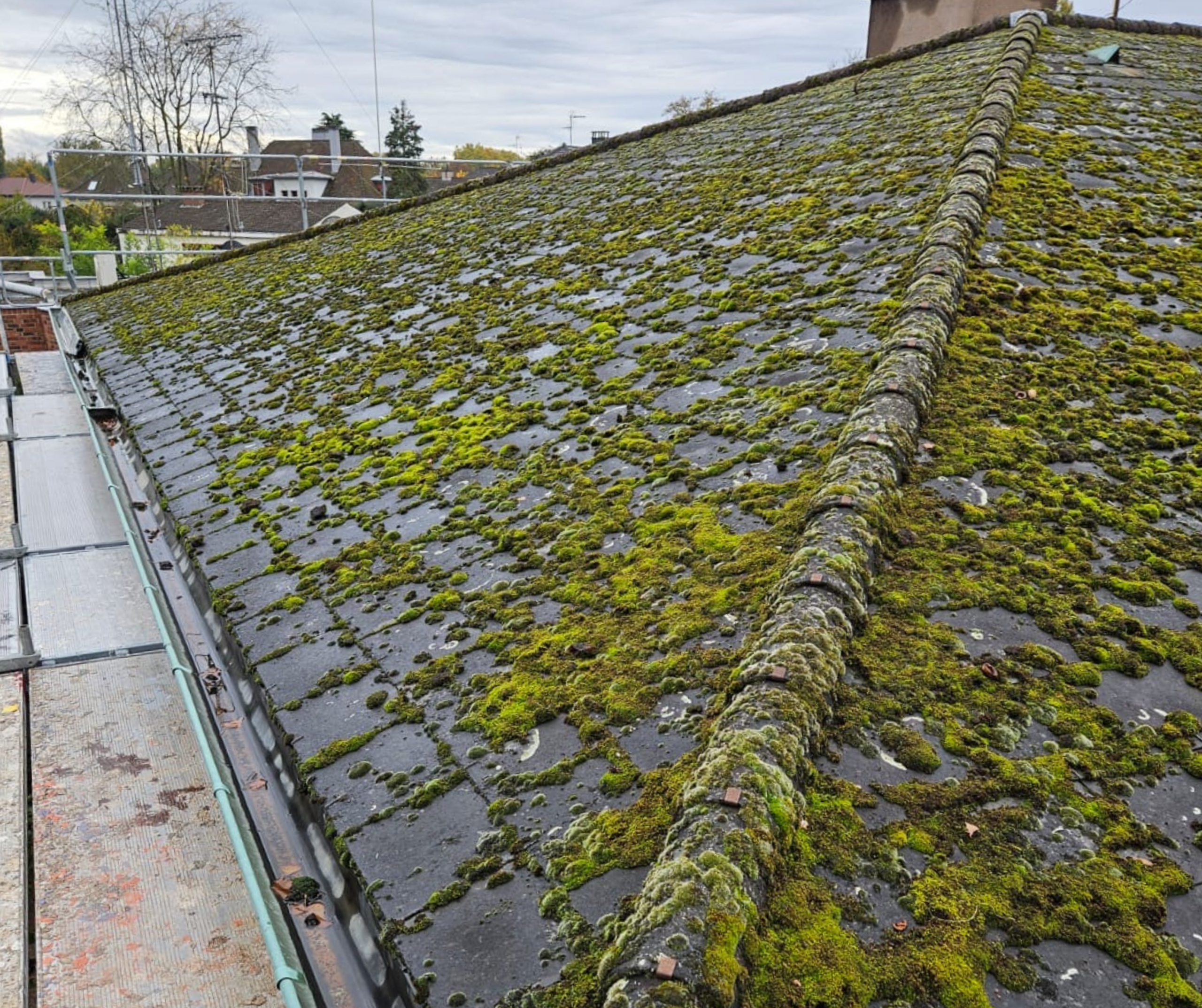 Chantier de couverture et zinguerie.