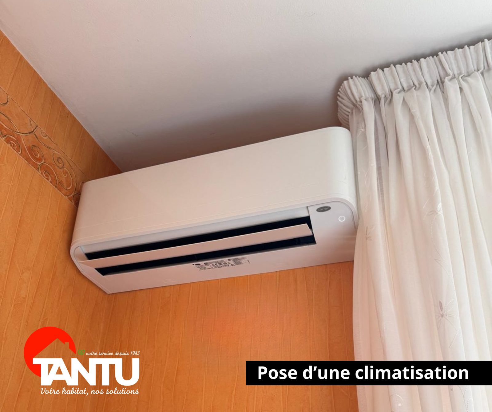 Unité intérieure de climatisation réversible posée au mur